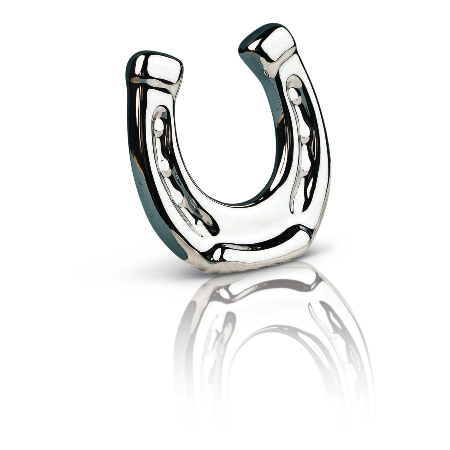 Nora Fleming Luxe Lucky metallic silver horseshoe mini for Nora Fleming serving pieces