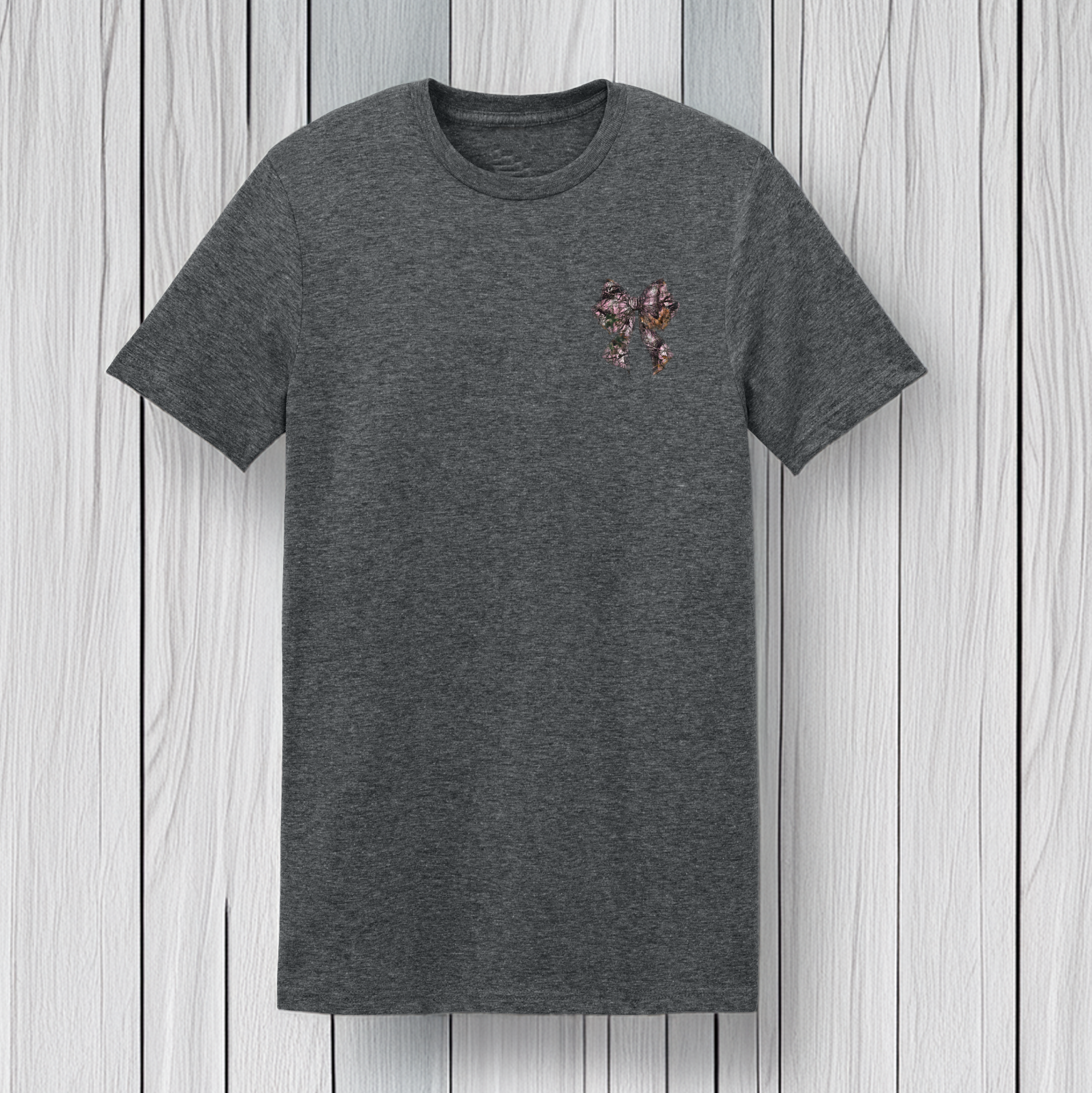 Back Porch Apparel Pink Camo Bow Country Girl Short Sleeve T-SHirt