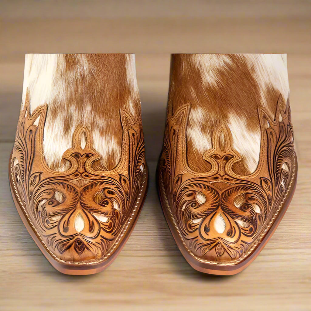 Myra Bag Horse Jane Hand-Tooled Leather Booties Boots