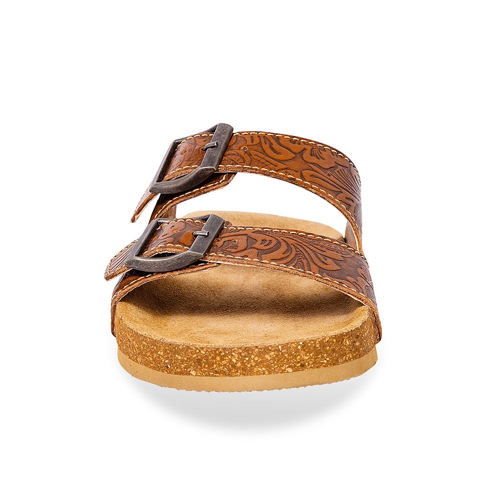 Myra Hand Tooled Leather Sandals - Maggie