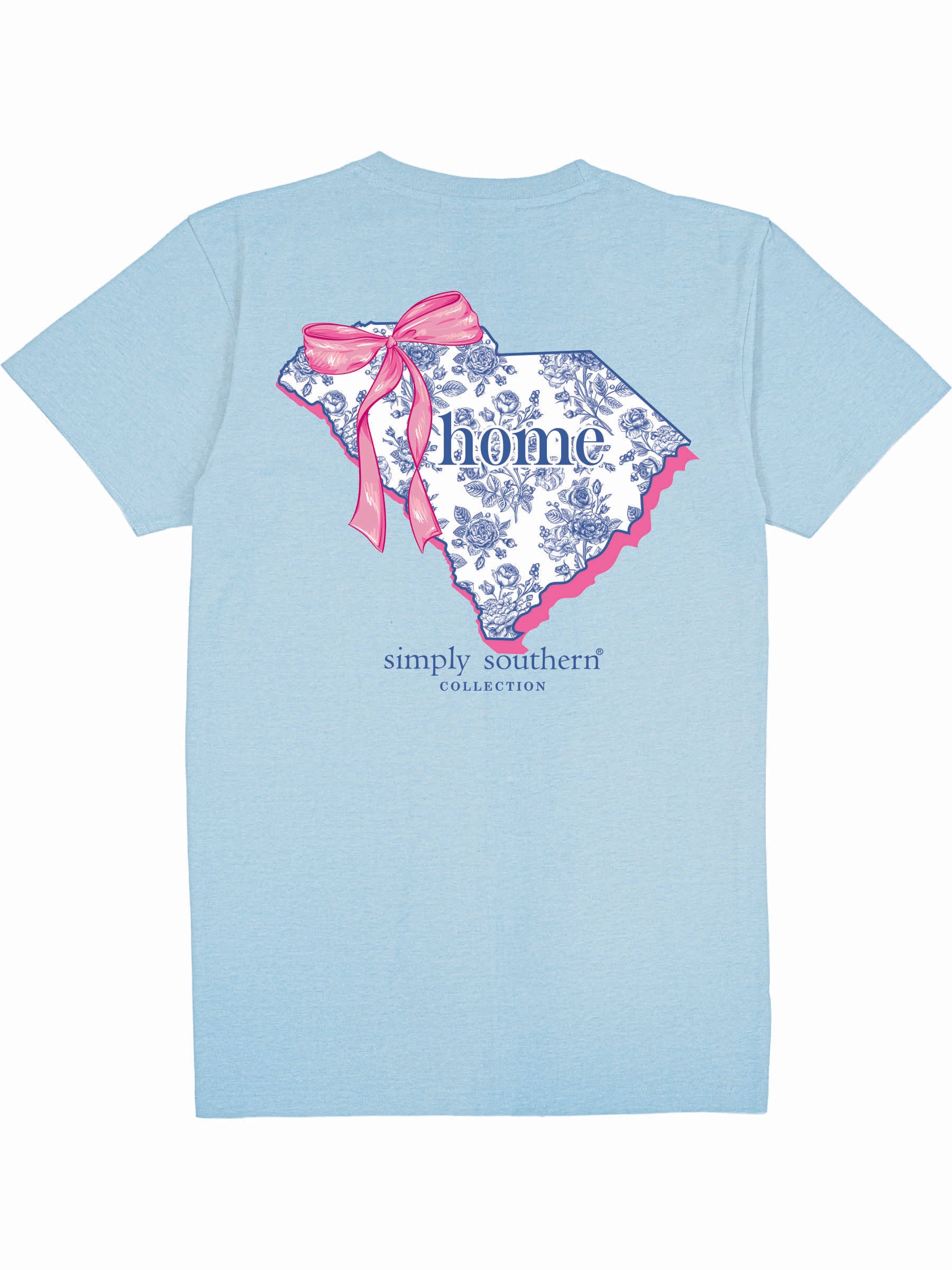 Simply Southern Women’s South Carolina is Home Foral with Ribbon Graphic T-Shirt Back View