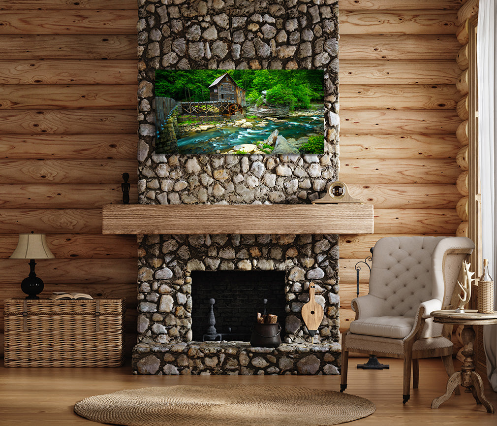 The Glad Creed Grist Mill in Babcock State Park near Beckley, West Virginia fine art photograph by Scott Turnmeyer shown in home.