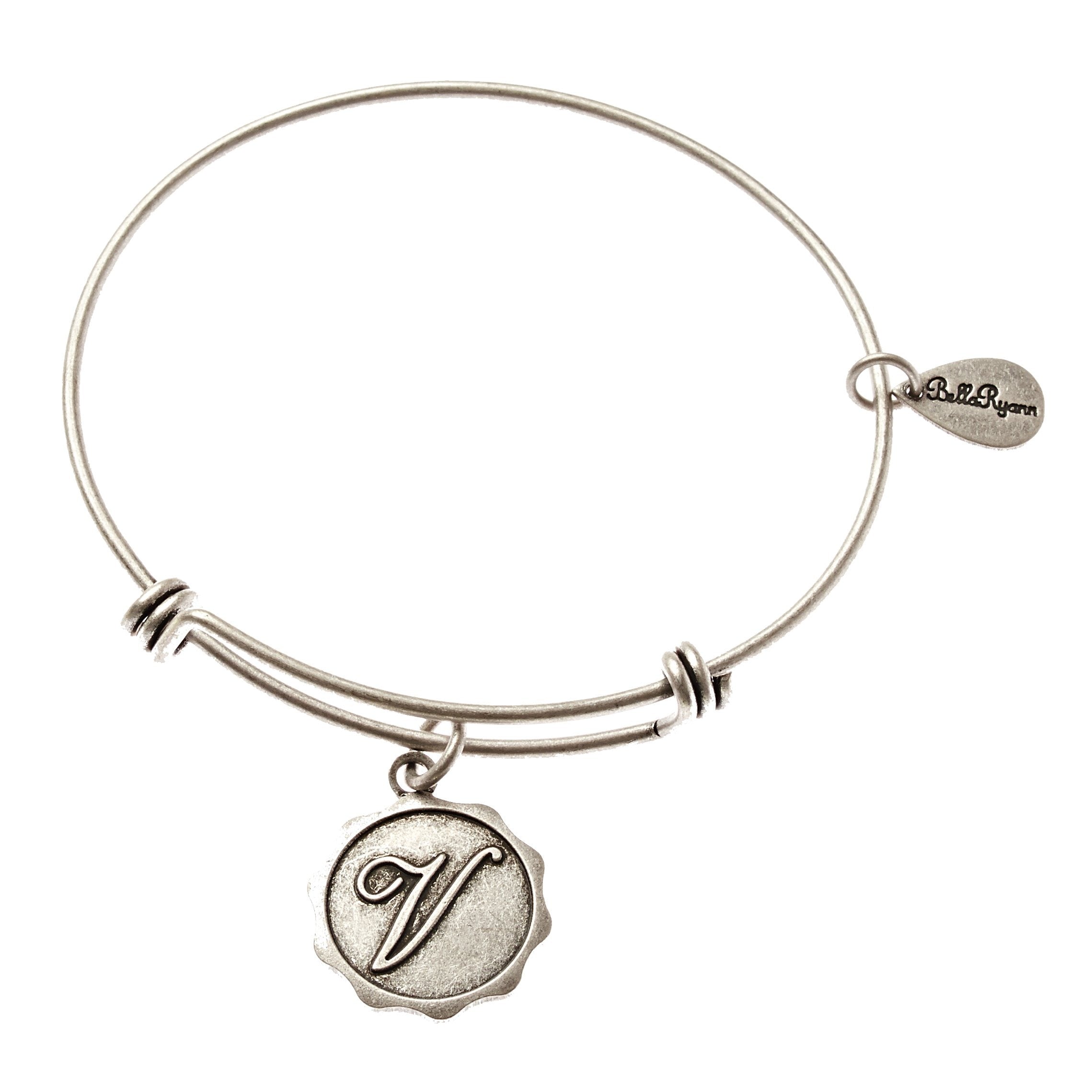 Bella Ryann Bangle Bracelet - Letter V - Turnmeyer Galleries