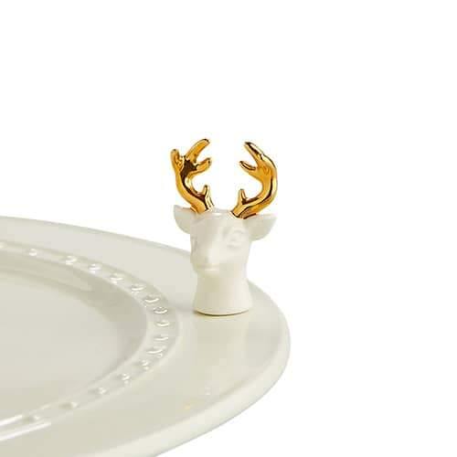 Oh, Deer! White Reindeer Buck Mini by Nora Fleming - Turnmeyer Galleries