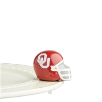 Nora Fleming Mini Oklahoma University Helmet