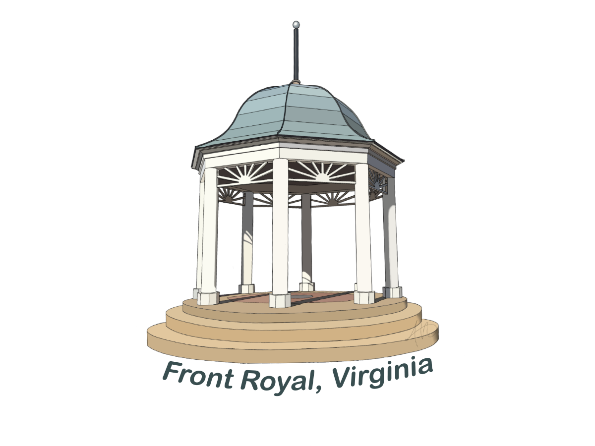 Main Street in Front Royal Gazebo Vinyl Sticker Decal