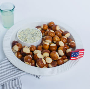 Nora Fleming Base Pinstripes Melamine Chip and Dip Tray