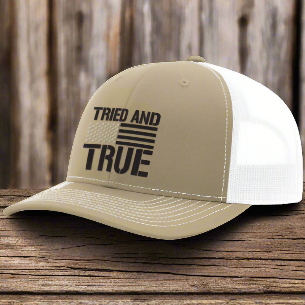 Tried and True American USA Flag Embroidered Hat