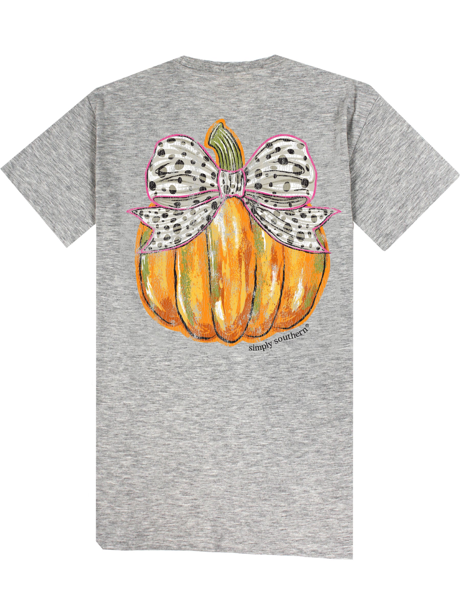 Simply Southern Pumpkin with Bow Short Sleeve Graphic T-Shirt