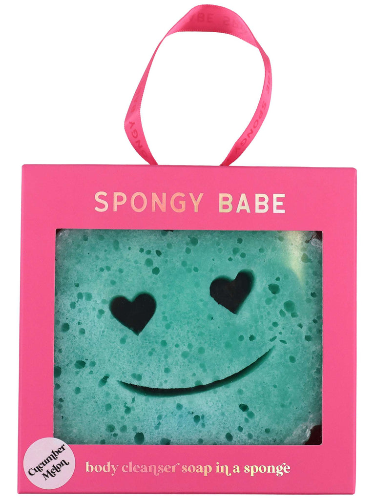 Cucumber Smiley Face Design Scent Infused Bath Sponge