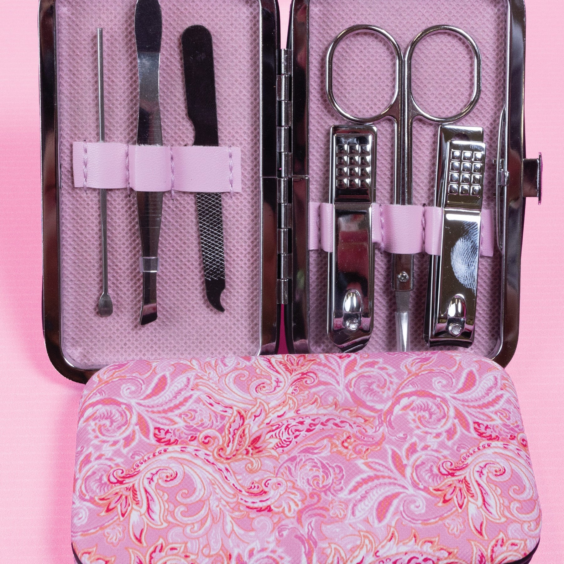 Simply Southern Manicure Set in Pink Paisley Print