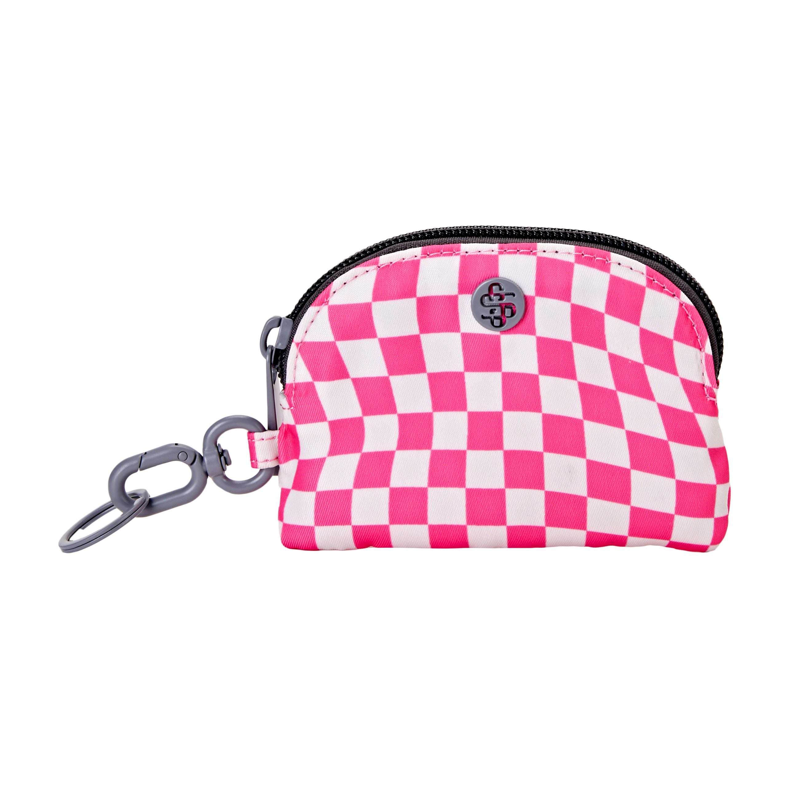 Pink Checkered Coin Purse