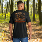 Model wearing a Back Porch Apparel Bigfoot Low Country Boil T-Shirt on Comfort Colors