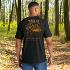 Model wearing a Back Porch Apparel My Dirt Comfort Colors Shirt