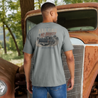 Model Wearing a Back Porch Apparel All Gas No Brakes Comfort Colors Shirt