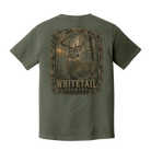 Whitetail Country trophy buck graphic printed on a Comfort Colors 1717 Moss t-shirt by Back Porch Apparel.