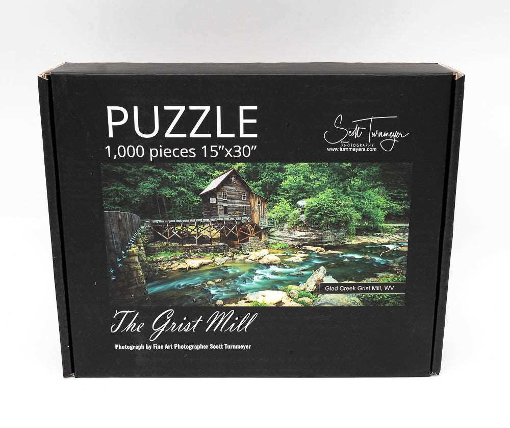 Babcock State Park Masterpiece: The Grist Mill 1,000-Piece Jigsaw Puzzle by Scott Turnmeyer