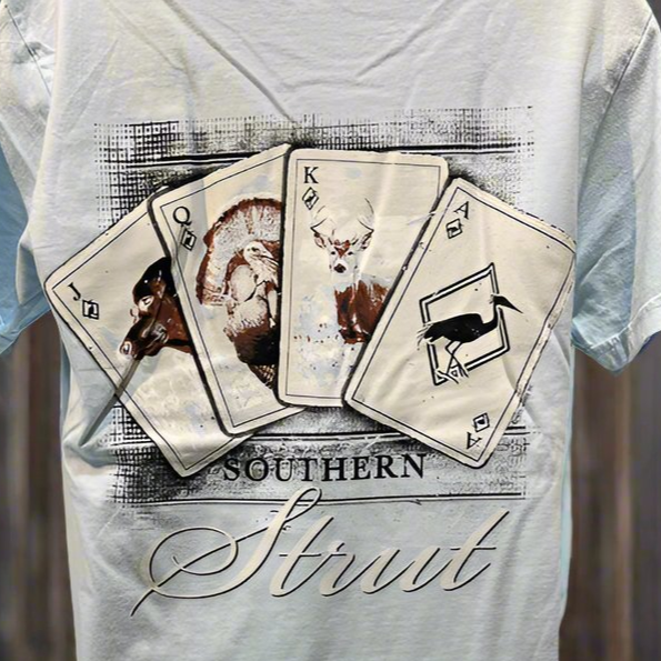 Southern Strut Hunting Cards Short Sleeve T Shirt Mens and Womens XL