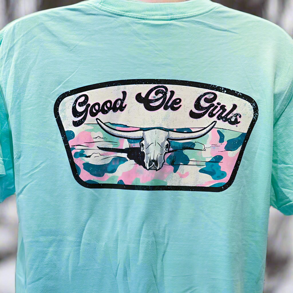 Good Ole Boys Longhorn Camo Comfort Colors Short Sleeve T-Shirt