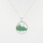 Dune Jewelry Aventuring Jade and White Topaz Sterling Silver Mountain Necklace