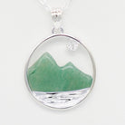 Dune Jewelry Aventuring Jade and White Topaz Sterling Silver Mountain Necklace
