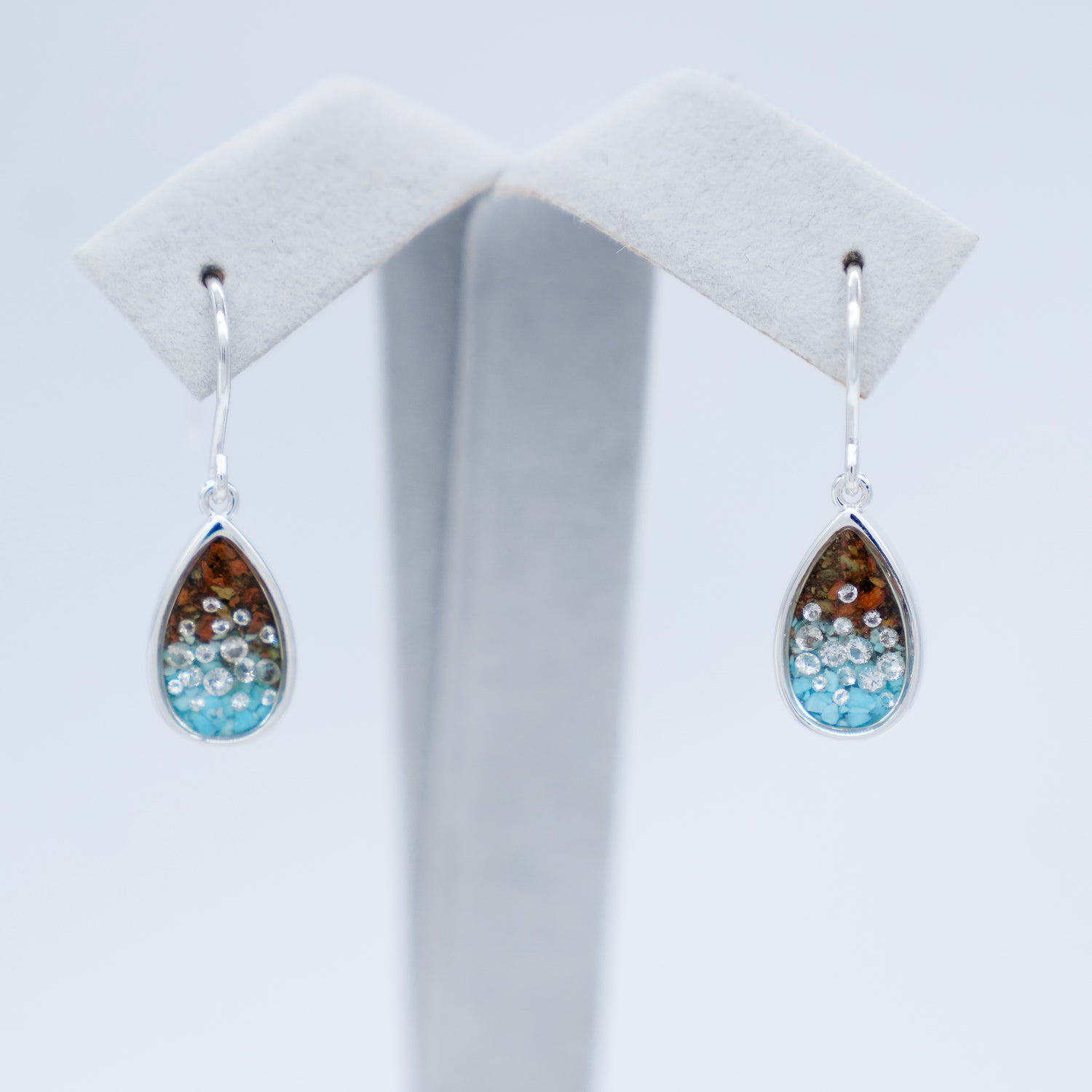 Dune Jewelry Teardrop Sterling Silver and Diamond Earrings