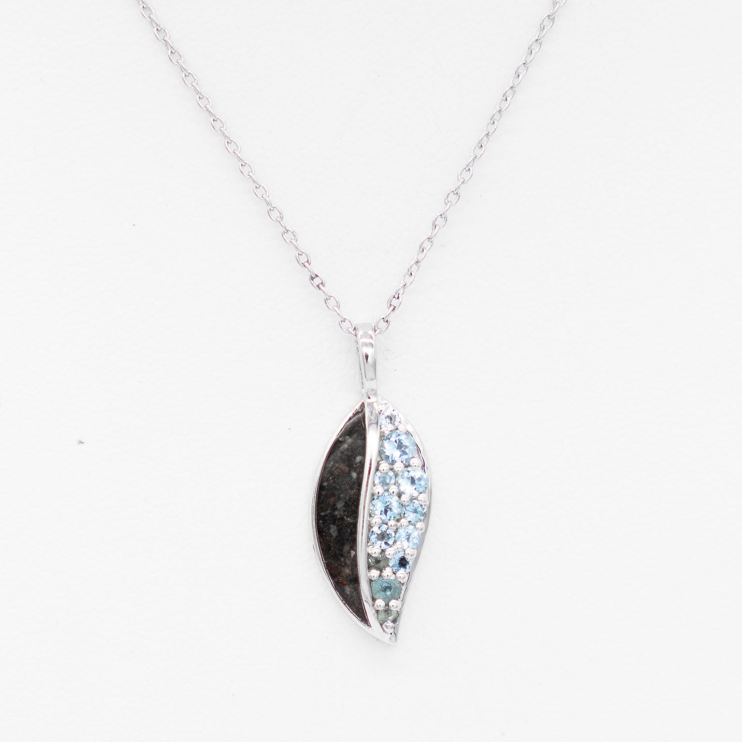 Dune Jewelry Aquamarine Leaf Necklace