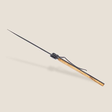 Deejo Purebred Horse 37g Laser Engraved Pocket Knife with Olive Wood Handle