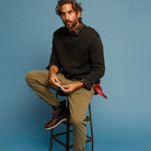 Deejo Purebred Horse 37g Laser Engraved Pocket Knife with Olive Wood Handle