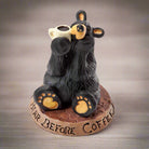 Bearfoots Coffee Drinking Black Bear Figurine by Jeff Fleming