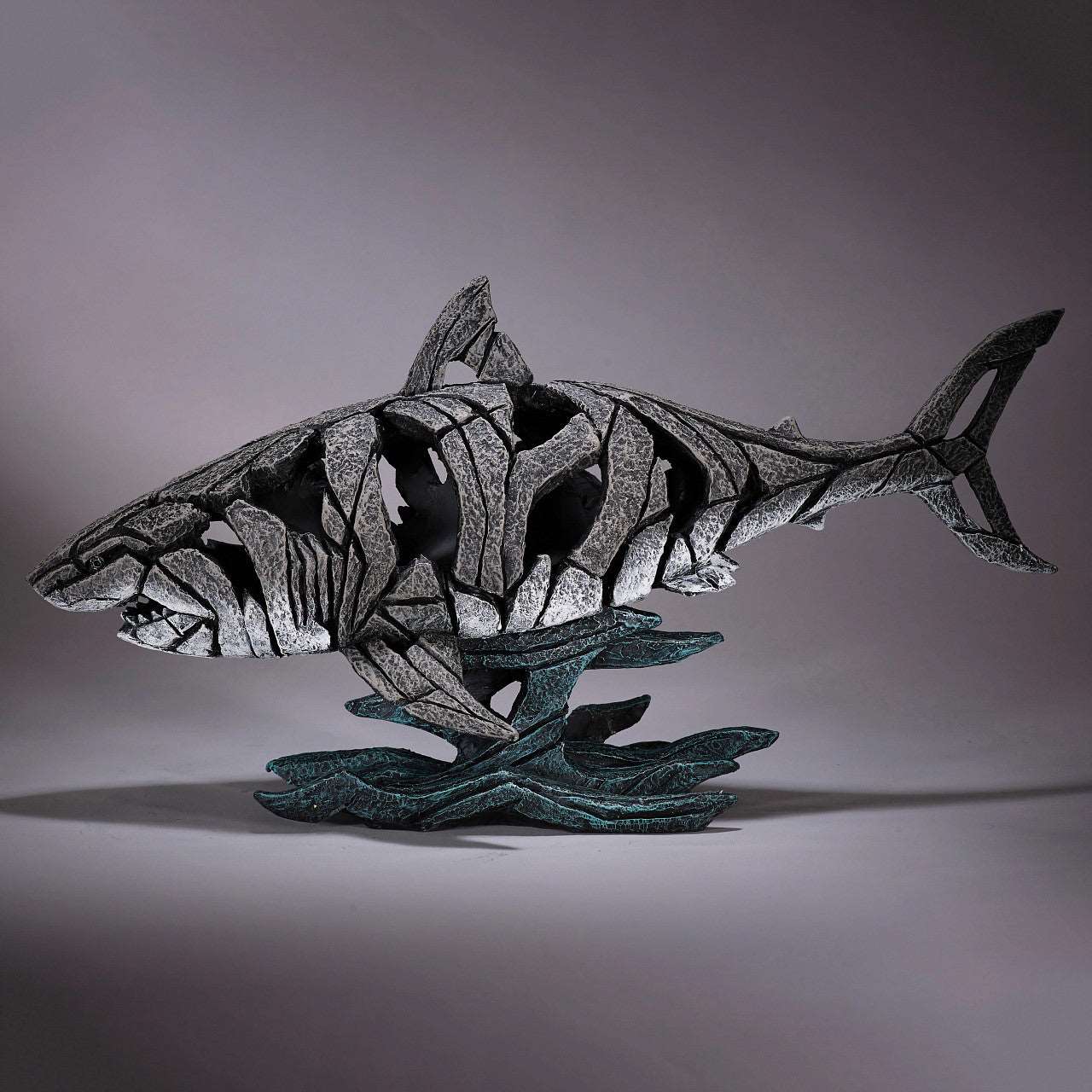 Abyssal Fury: Edge Sculpture Shark Figurine – 12.2-inch Height