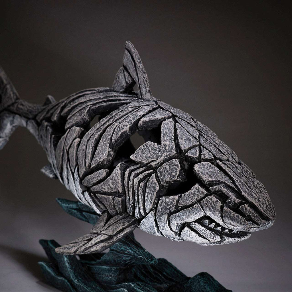 Abyssal Fury: Edge Sculpture Shark Figurine – 12.2-inch Height