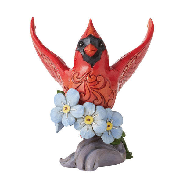 JIm Shore Forget Heartwood Creek Forget Me Not Red Cardinal Figurine