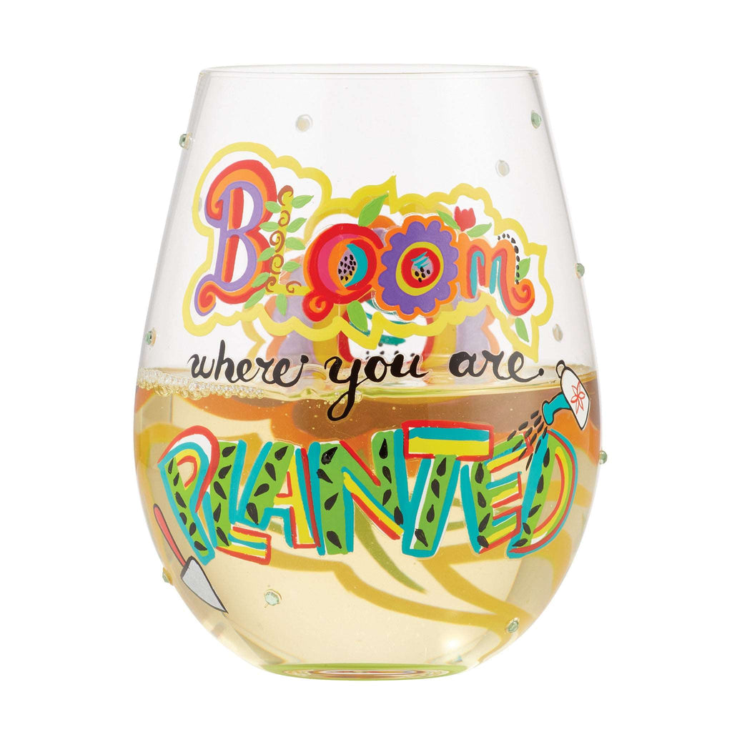 Bloom Where You Are Planted Stemless Wine Glass