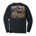 Front Royal at Christmas Comfort Colors 6014 black long sleeve shirt with large vintage Virginia Christmas back design