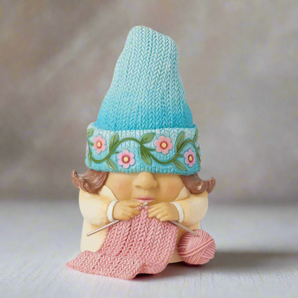 Jim Shore Heartwood Creek Knitting Hat Gnome Figurine