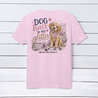 Back view of the Dog Hair Is My Glitter dog lover t-shirt displayed against a white wood background.
