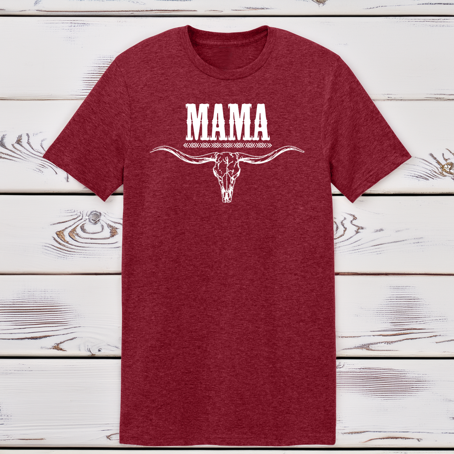 Back Porch Apparel Aztec Mama Longhorn Graphic T-Shirt