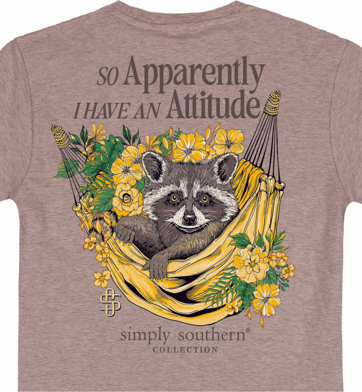 Simply Southern Women’s So Apparently I Have An Attitude Racoon Graphic Short Sleeve T-Shirt