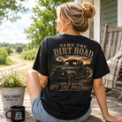 Woman wearing a Bigfoot In Old Truck Back Porch Apparel Comfort Colors Shirt
