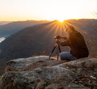 Photographer capturing sunrise in Shenandoah National Park during a private photography experience near Front Royal Virginia