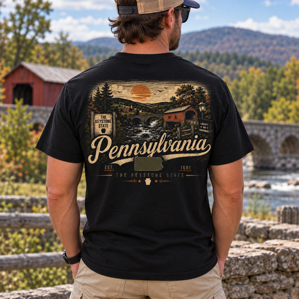 Pennsylvania Keystone State Covered Bridge T-Shirt