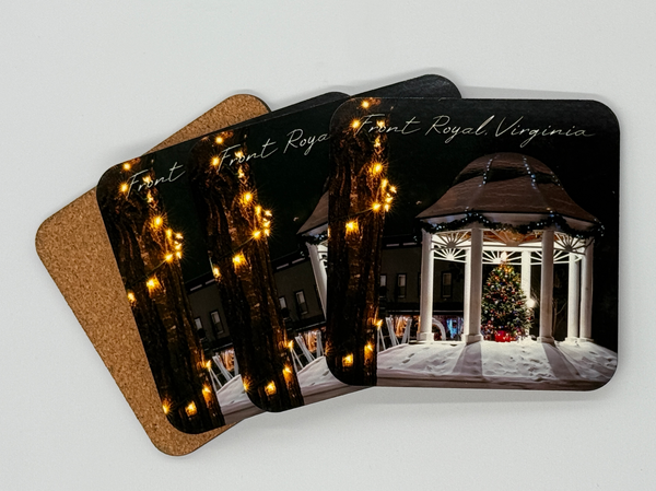 Front Royal Gazebo Christmas Coaster Set by Scott Turnmeyer