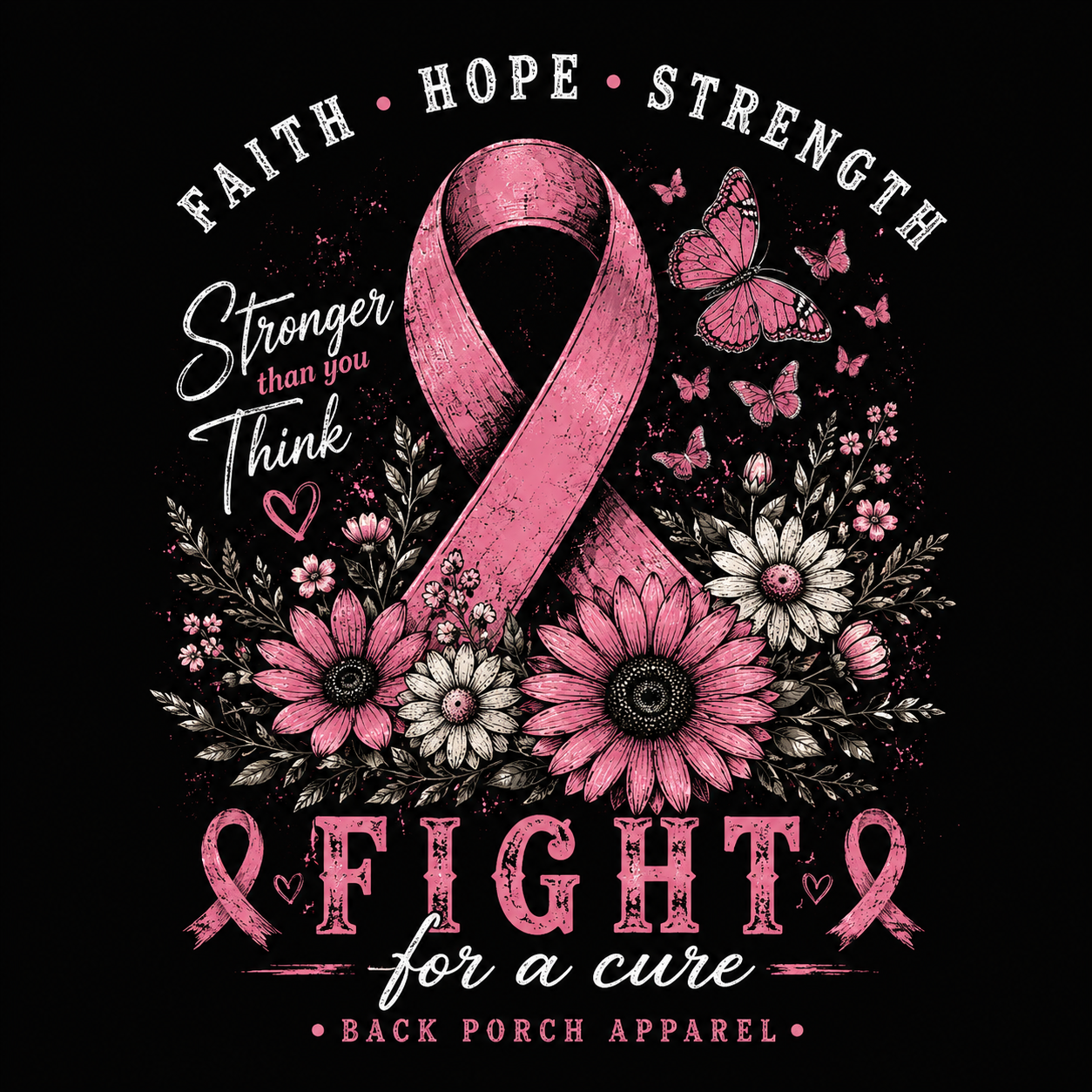 Back Porch Apparel Fight Breast Cancer Shirt Design