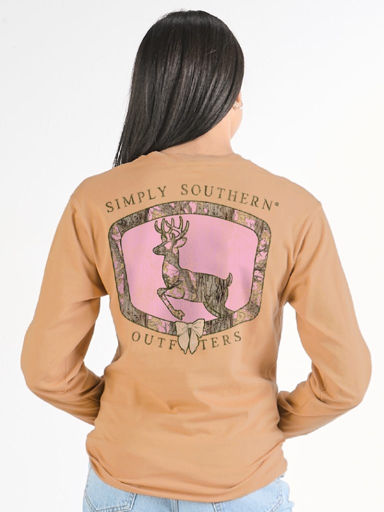 Simply Southern Camo Deer Long Sleeve Graphic T-Shirt