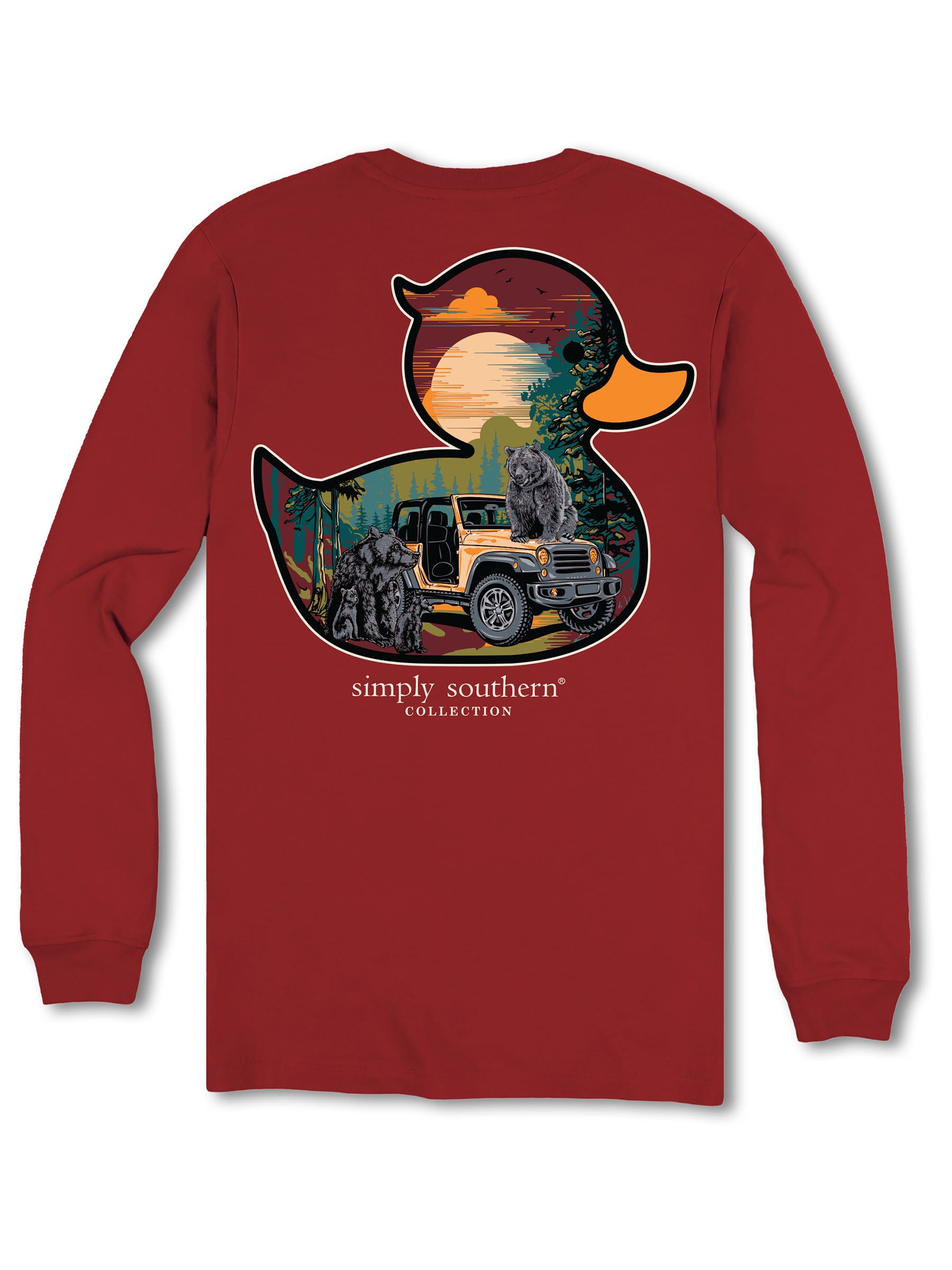 Simply Southern Jeep Duck with Bears Long Sleeve Graphic T-Shirt
