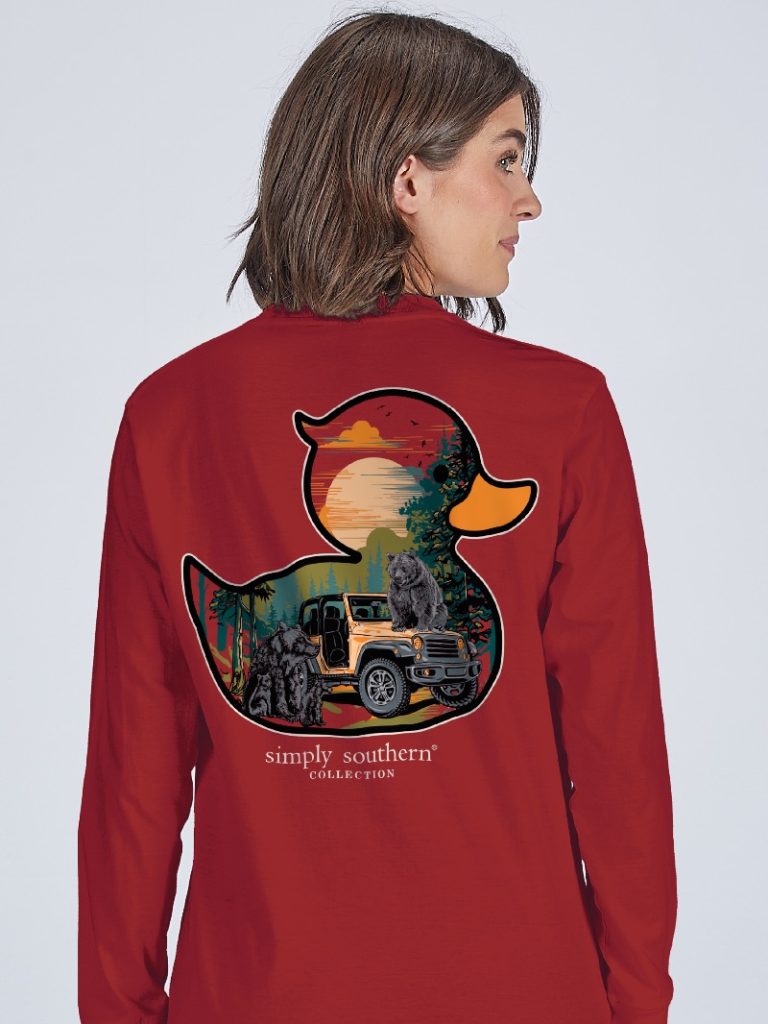 Simply Southern Jeep Duck with Bears Long Sleeve Graphic T-Shirt