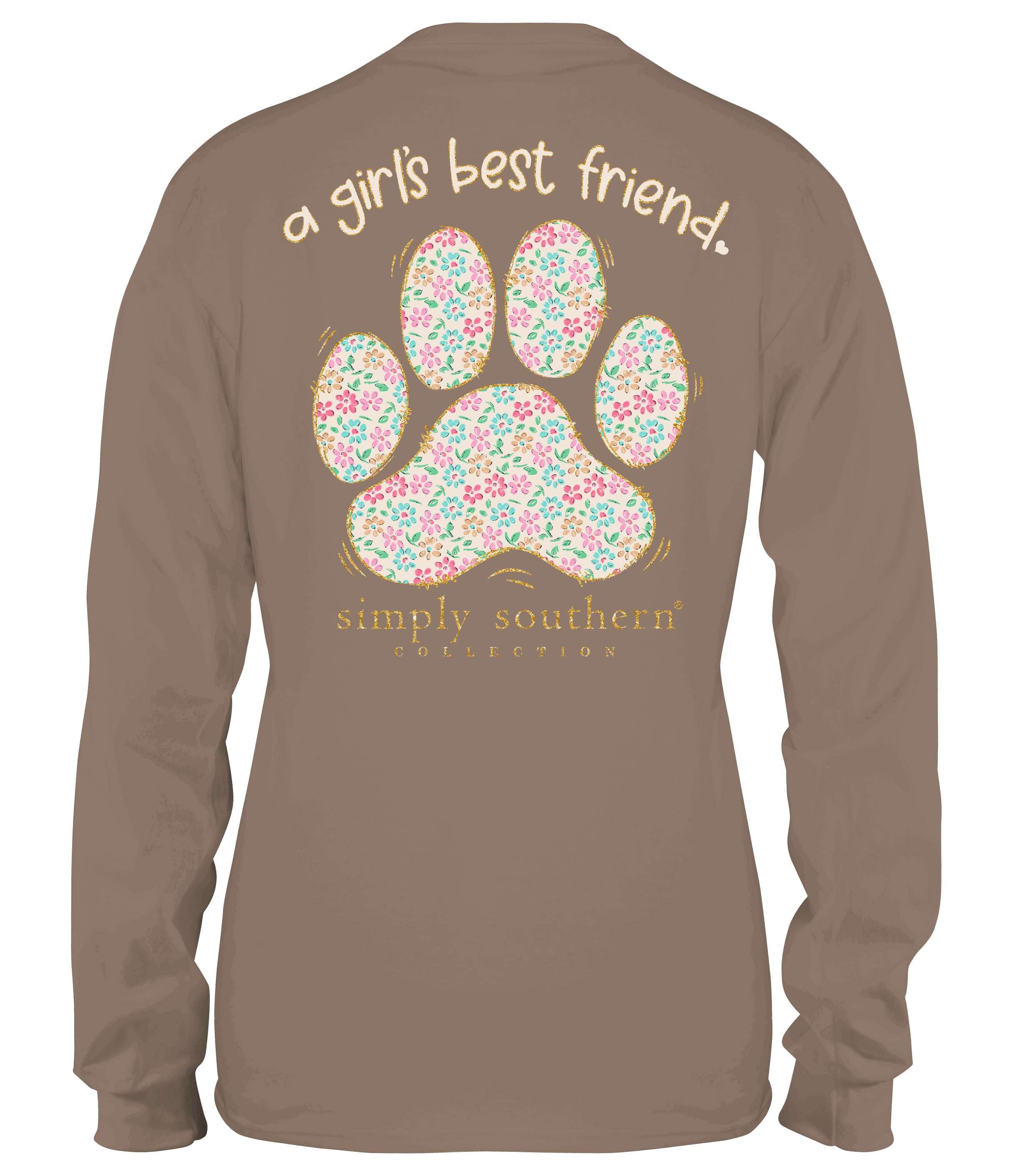 A Girl's Best Friend Dog Paw Long Sleeve Tshirt