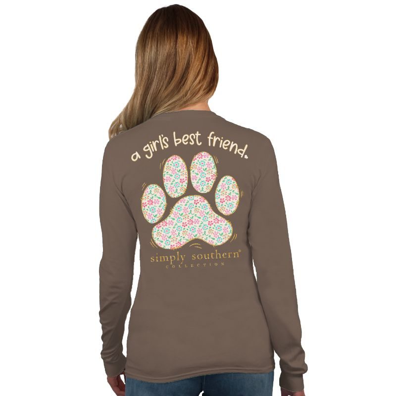 A Girl's Best Friend 100% Cotton Simply Southern Long Sleeve T