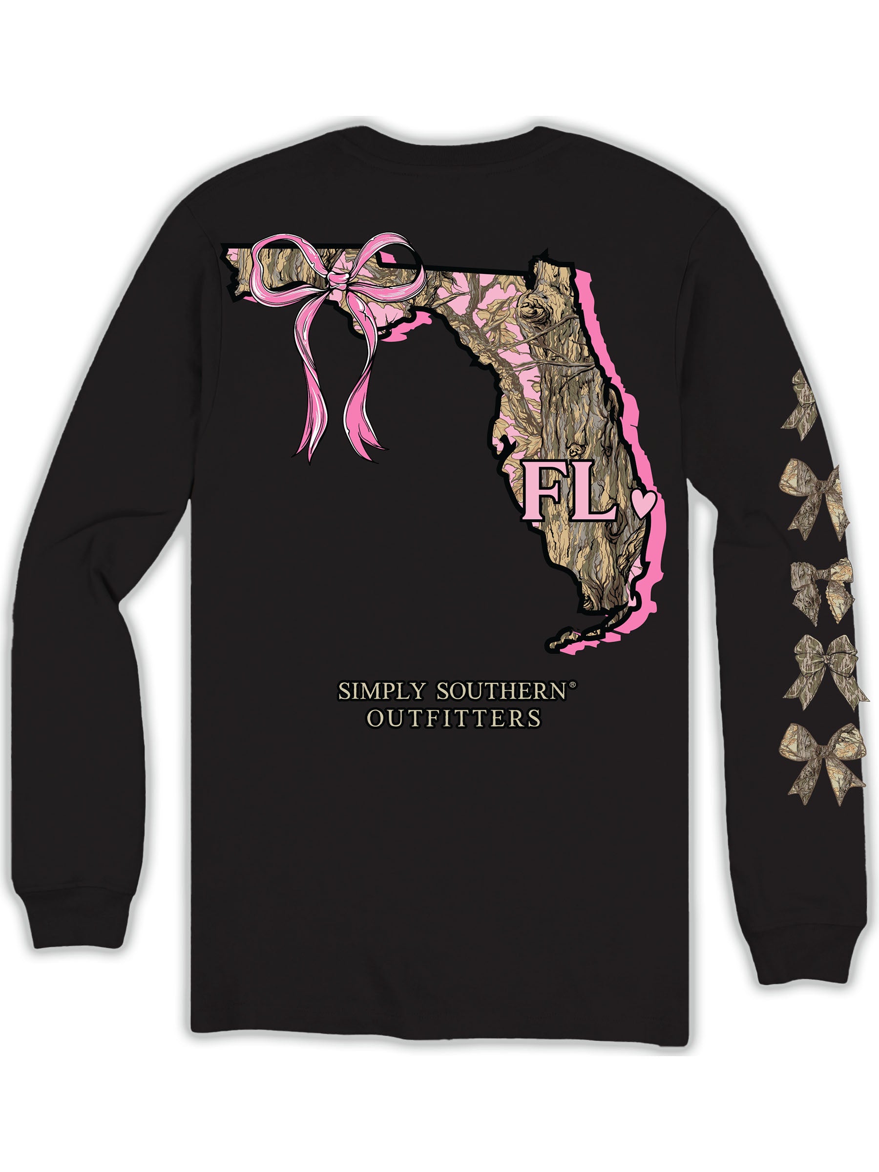 Simply Southern Pink Camouflage Florida Long Sleeve T-Shirt
